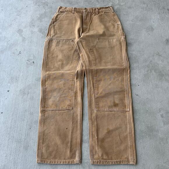 Vintage Y2K Carhartt brown double knee work wear carpenter pants - Picture 1 of 7